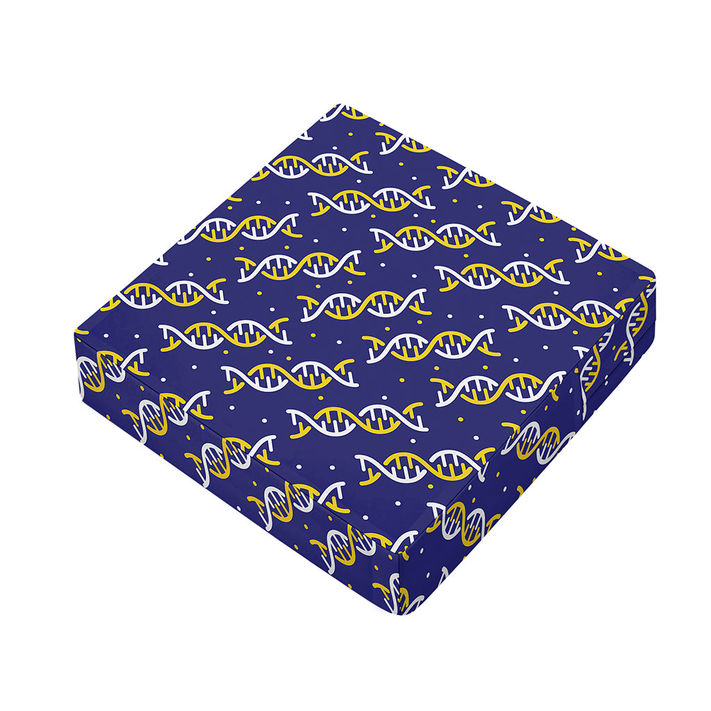 White And Yellow DNA Pattern Print Outdoor Seat Cushion Cover