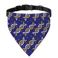 White And Yellow DNA Pattern Print Over The Collar Dog Bandana