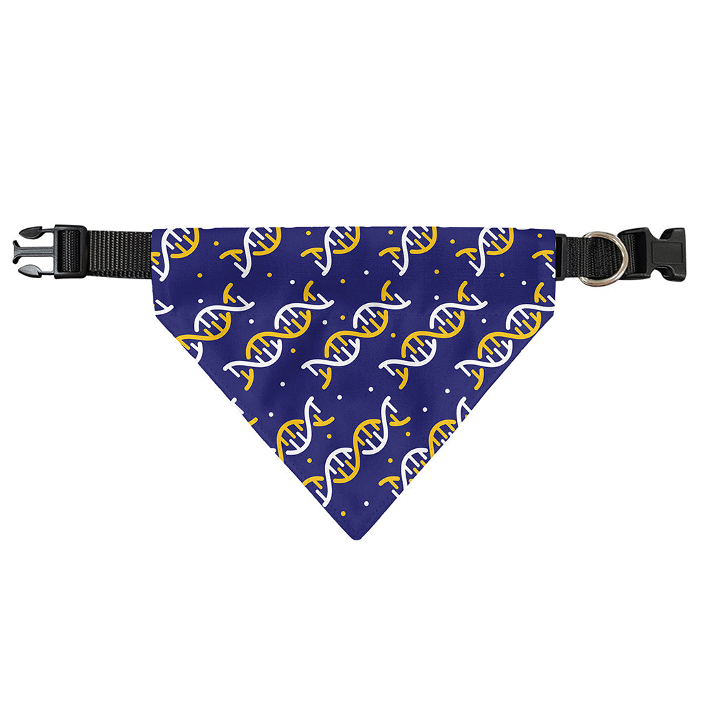 White And Yellow DNA Pattern Print Over The Collar Dog Bandana