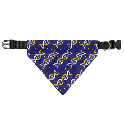 White And Yellow DNA Pattern Print Over The Collar Dog Bandana
