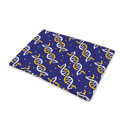 White And Yellow DNA Pattern Print Pet Cooling Mat Cover