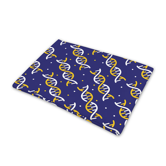 White And Yellow DNA Pattern Print Pet Cooling Mat Cover
