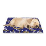 White And Yellow DNA Pattern Print Pet Cooling Mat Cover