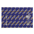 White And Yellow DNA Pattern Print Placemat