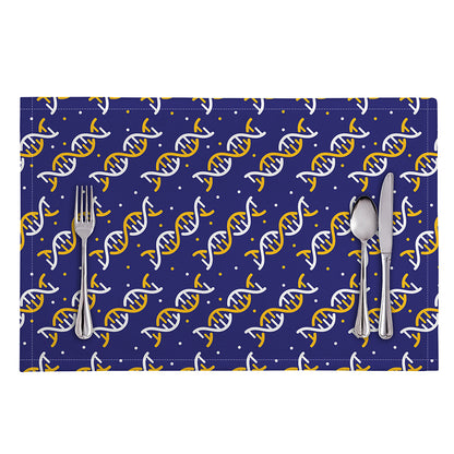 White And Yellow DNA Pattern Print Placemat