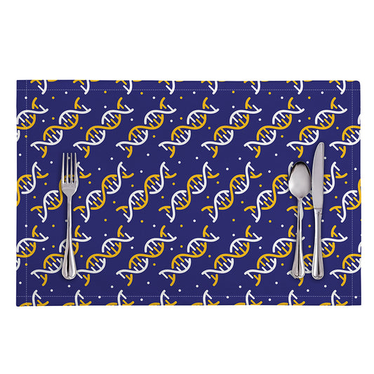 White And Yellow DNA Pattern Print Placemat