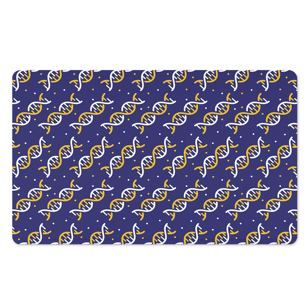 White And Yellow DNA Pattern Print Polyester Doormat