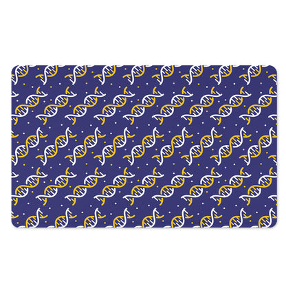 White And Yellow DNA Pattern Print Polyester Doormat