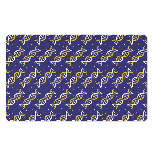 White And Yellow DNA Pattern Print Polyester Doormat