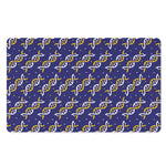 White And Yellow DNA Pattern Print Polyester Doormat