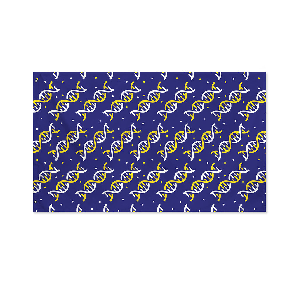 White And Yellow DNA Pattern Print Polyester Flag