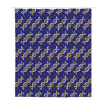 White And Yellow DNA Pattern Print Polyester Shower Curtain