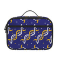 White And Yellow DNA Pattern Print Portable Lunch Bag