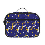 White And Yellow DNA Pattern Print Portable Lunch Bag