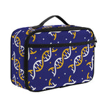 White And Yellow DNA Pattern Print Portable Lunch Bag