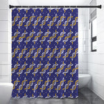 White And Yellow DNA Pattern Print Premium Shower Curtain
