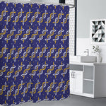 White And Yellow DNA Pattern Print Premium Shower Curtain