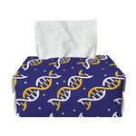 White And Yellow DNA Pattern Print Rectangle Tissue Box Cover