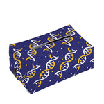 White And Yellow DNA Pattern Print Rectangle Tissue Box Cover
