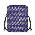 White And Yellow DNA Pattern Print Rectangular Crossbody Bag