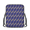 White And Yellow DNA Pattern Print Rectangular Crossbody Bag