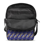 White And Yellow DNA Pattern Print Rectangular Crossbody Bag