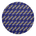 White And Yellow DNA Pattern Print Round Blanket
