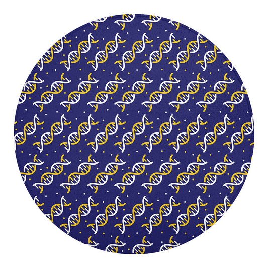 White And Yellow DNA Pattern Print Round Blanket