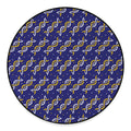 White And Yellow DNA Pattern Print Round Floor Mat
