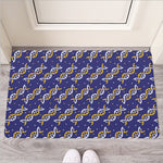 White And Yellow DNA Pattern Print Rubber Doormat