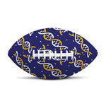 White And Yellow DNA Pattern Print Rugby Ball
