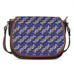 White And Yellow DNA Pattern Print Saddle Bag