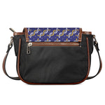 White And Yellow DNA Pattern Print Saddle Bag