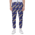 White And Yellow DNA Pattern Print Joggers