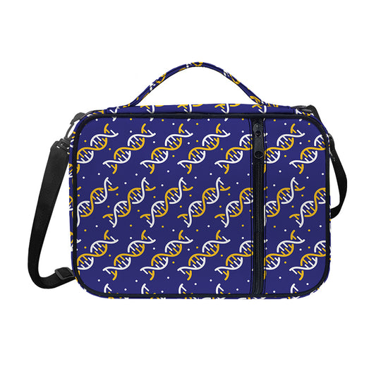 White And Yellow DNA Pattern Print Shoulder Strap Bible Bag