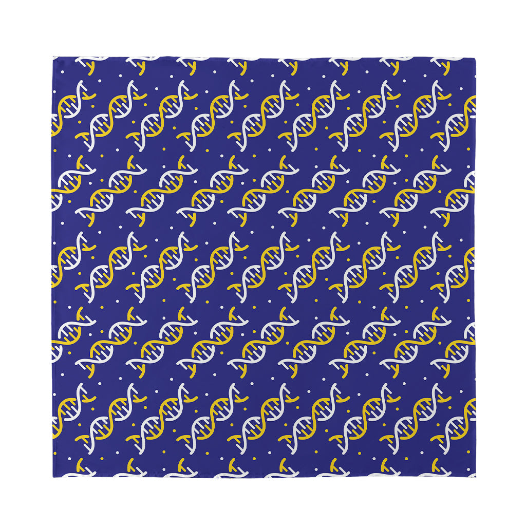 White And Yellow DNA Pattern Print Silk Bandana