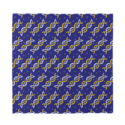 White And Yellow DNA Pattern Print Silk Bandana