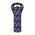White And Yellow DNA Pattern Print Single Neoprene Wine Tote