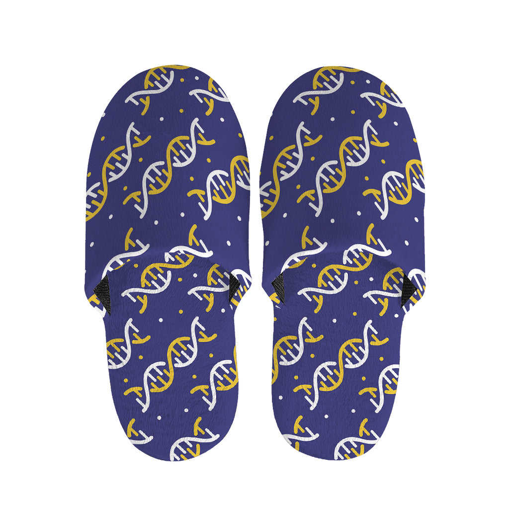 White And Yellow DNA Pattern Print Slippers