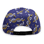 White And Yellow DNA Pattern Print Snapback Cap