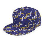 White And Yellow DNA Pattern Print Snapback Cap