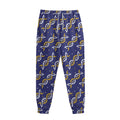White And Yellow DNA Pattern Print Sweatpants