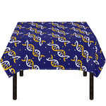 White And Yellow DNA Pattern Print Tablecloth