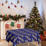 White And Yellow DNA Pattern Print Tablecloth
