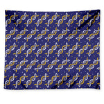 White And Yellow DNA Pattern Print Tapestry