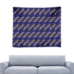 White And Yellow DNA Pattern Print Tapestry