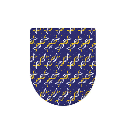 White And Yellow DNA Pattern Print Toilet Lid Cover
