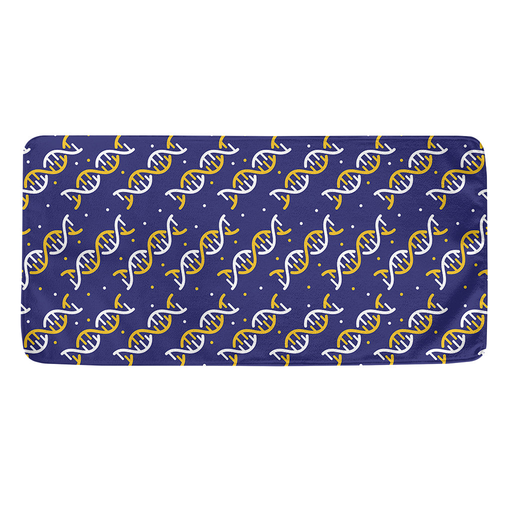 White And Yellow DNA Pattern Print Towel