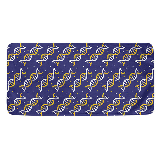 White And Yellow DNA Pattern Print Towel