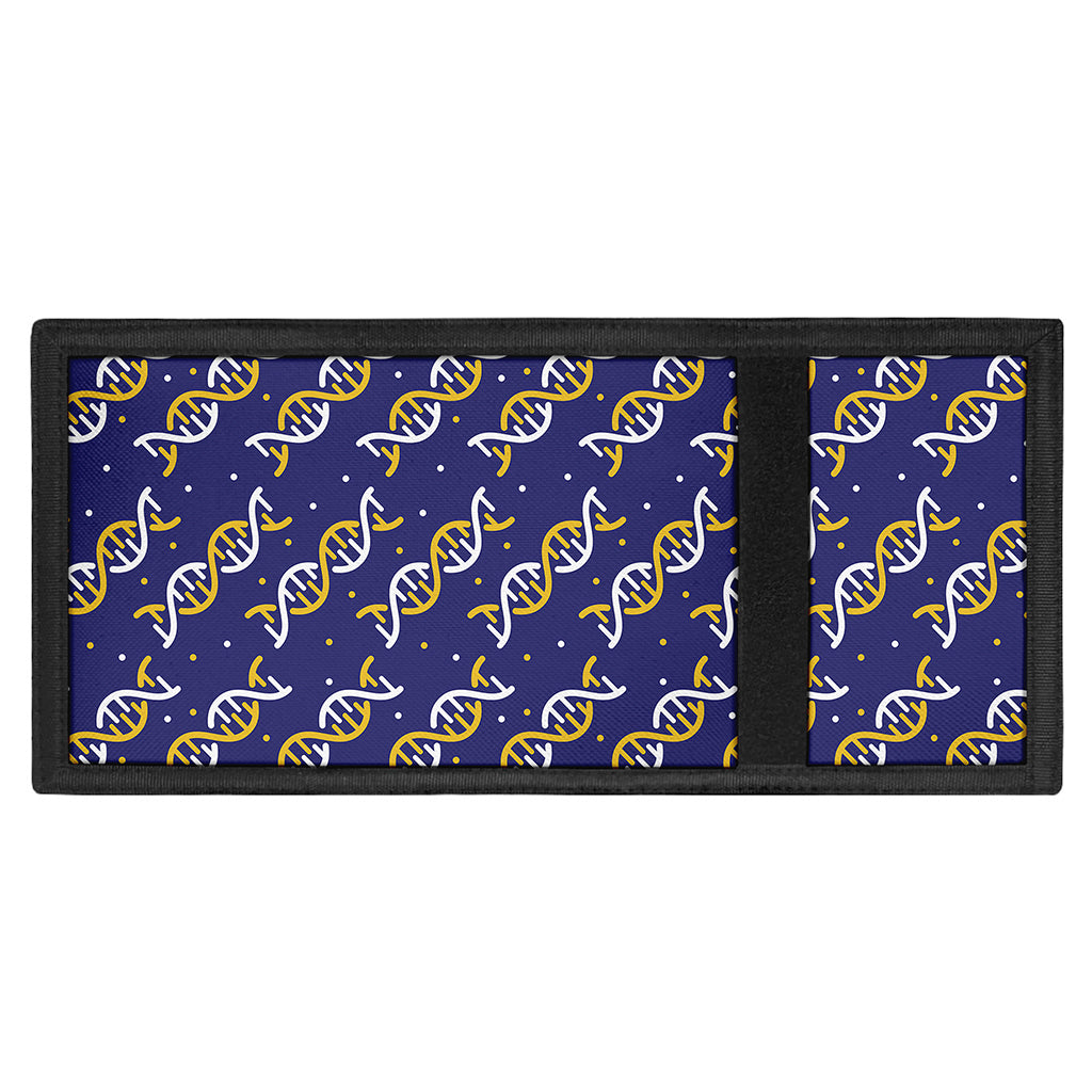 White And Yellow DNA Pattern Print Trifold Wallet